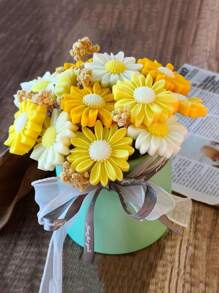 4 件雏菊花蜡烛模具，用于制作蜡烛、3D 花形树脂蜡烛皂模、花卉硅胶模具、DIY 环氧铸造蜡石膏聚合物粘土工艺品 - Silicone Mold - 查看 4