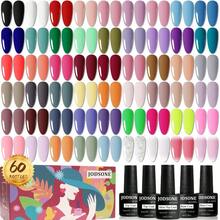 60 PCS Gel Nail Polish Set With 5 Bottles Of Base And Glossy Matte Top Coat Soak Off Gel Nail Set Suitable For All Seasons GiftsDEVO - 60SET01 - Xem 1