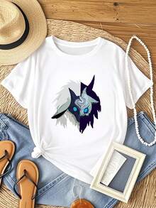 180g Pure Cotton KINDRED Tee T-Shirt Comfortable Breathable For Women Summer Fashion Casual Soft Unisex Designer Clothes Print Round Neck Short Sleeve Men Stylish Graphic Slightly Stretched Versatile Top For Everyday Wear Streetwear - 白色 - 查看 7