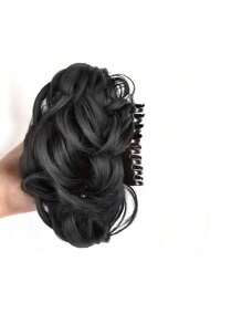 1 szt. damska spinka do włosów z warkoczy z syntetycznych włókien, wysoka spinka do warkoczy z koroną, spinka do baków, puszysty upięty kok, swobodna spinka do włosów z syntetycznych włókien, odpowiednia na każdą porę roku, jesień i zimę, akcesoria do włosów dla kobiet, stroje wakacyjne