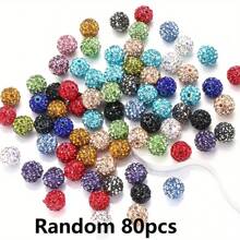 30/100 Stück Mehrfarbige Strass-Perlen, Glänzende Ton Weihnachts-Perlen-Armband, Baseball Halskette, Ohrringe, handgemachte und DIY glänzende runde Shamballa Discokugel-Perlen (Großpackung)