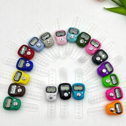 Mini Electronic Finger Counter/Ring-Shaped Manual Counter, Hand-Pressed People Flow Tally Counter, Random Color Tasbih, Compact & Cute, Easy To Use, Suitable For Knitting, Prayer Counting, Etc.