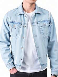 Men Denim Jackets - Blue - View 2