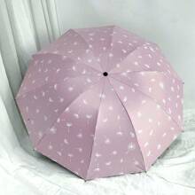 1 Stück zufälliges Blumenmuster Oversized 10-Bügel Regenschirm zum Falten, Damen Doppelzweck Sonnen- und Regenschirm, UV-Schutz sturmfest und regenfest, Sommer Abkühlung, Strand, Reise