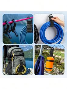 1PC Extension Cord Holder Organizer With Triangle Clips, 18" Adjustable Heavy Duty Cord Storage Straps For Home Workshop RV Garage Organization For Cables Hoses Ropes - màu đen - Xem 3