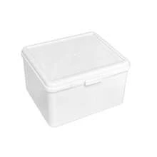 白色翻盖收纳盒 - 桌面防尘卡片和文具收纳盒 | 保持桌面整洁，方便取用，坚固的纸板材质 - 必备的办公室/家居收纳盒