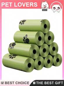 狗粪袋，6/8/10/20/30/40/50卷（每卷15个粪便袋）——厚实耐用，防臭。适用于卫生、食品和宠物护理领域的清洁和卫生工作。宠物垃圾袋，无味，大号，适用于狗粪，适用于食物垃圾、垃圾、庭院垃圾、动物粪便、婴儿垃圾和厕所垃圾。