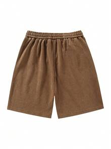 Blueplus Solid Color Casual Shorts With Drawstring Waist And Comfortable Fit For Both Sports And Leisure Wear - Màu nâu - Xem 3