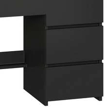 Dressing Table With Stool, Classic Style Vanity Desk With Adjustable 3-Colour LED Lights, Black - Black - View 8