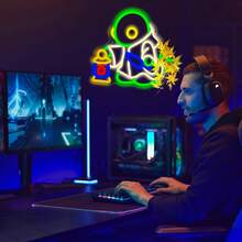 Tonberry Master LED 霓虹灯 - USB 供电、可调光且充满活力的游戏灯 - 非常适合卧室、游戏室