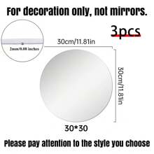 20/30cm Diameter Mirror Tray Circle Pads - 2mm Extra Thick Silver Acrylic Table Decor For Wedding Centerpieces, Sparkling Reflective Surface For Christening Displays, Party Table Candle Holders & Christmas Decor, Non-Adhesive Jewelry Store Display Trays, Pack Of 1/3/5PCS Options, Premium Home Decor Accents Mirror Wall Wall Decor Room Decor Wall Mirror Mirror For Room Bathroom Decor Living Room Decor