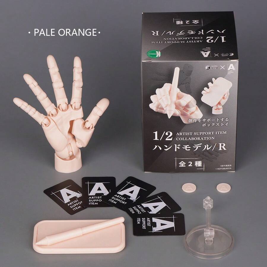 1 件 1/2 比例微型铰接式手模型,可移动手指关节,用于绘画、素描、标准右手、礼物 - 彩色 - 查看 1