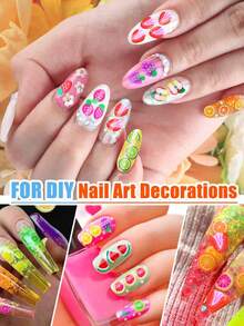 1 Hộp Trái Cây Hoa Lát Bùa Cho Đất Sét Polymer Nhựa Làm Chất Nhờn 3D Fimo Các Mảnh Ghép Đa Dạng Dán Số Lượng Lớn Cho Đồ Thủ Công DIY Nghệ Thuật Làm Móng Son Bóng Vật Dụng Trang Trí Điện Thoại Di Động - Nhiều màu - Xem 11