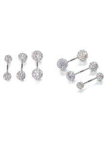 1 S925 Pure Silver Shiny Ball-Shaped Belly Button Piercing, White Diamond 4mm White Diamond 5mm White Diamond 6mmColored Diamond 4mm Colored Diamond 5mm Colored Diamond 6mm , Daily Wear, Suitable For Girls, The Best Gift For Girlfriends, Mothers Sisters - Single Belly Button Nail - View 4