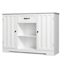 Lofka Sideboard Cabinet With Storage, A Coffee Bar Cabinet With Drawer, Buffet Cabinet Adjustable Shelves,For Bathroom And Living Roomfor Bathroom And Living Room - 白色 - 查看 10