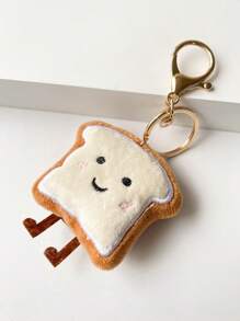 1 件女士可爱柔软面包笑脸时尚钥匙扣