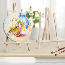 1 件坚固的木制桌面画架，15.7 英寸，素描和油画展示架，设计用于展示照片和艺术品，适合艺术家绘画、家居装饰和创意展示 - 彩色 - 查看 6