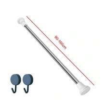 重型可伸缩浴帘杆 伸缩杆 浴室门窗秋季装饰 - 白色 - 查看 2