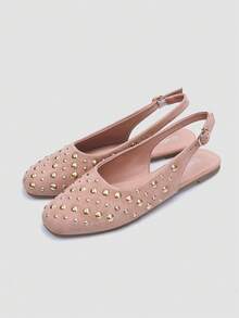 Giày bệt đính sequin thời trang cao cấp mới của ADAMUMU dành cho nữ, thoải mái, dễ thương cho cả đi làm hàng ngày và dự tiệc, kỳ nghỉ và mùa xuân/hè. - Hồng - Xem 3