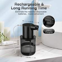 自动皂液器，浴室皂液器套装，自动酒精皂液器，新年版自动泡沫皂液器 - USB 充电，400 毫升大容量，壁挂式和台面式均可使用，无铅 ABS 塑料材质，适用于家庭、酒店、学校和公共场所的浴室和厨房。万圣节和圣诞节的完美礼物！