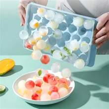 1 个带盖 9.2 英寸/5.8 英寸圆形冰格，制冰机，33 个连续冰格，冰箱冰球制作器模具，适用于冰柜厨房配件