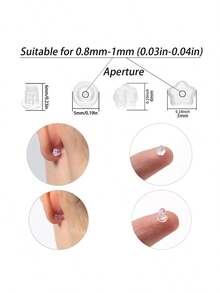 1 Box 2 Styles Earring Back Plug DIY Earring Hooded,5mm Women's Fashion Earrings,Earring Back Scrunchie Accessory