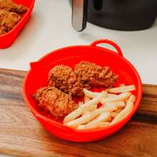 Collapsible Silicone Air Fryer And Microwave Liner - Round Non-Stick Cooking Mat For Easy Cleanup And Versatile Use