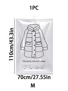 3/1件悬挂真空压缩袋，防尘压缩袋，衣服挂钩，服装收纳压缩袋，大容量衣物压缩袋，旅行衣物压缩袋，衣柜收纳压缩袋，可折叠收纳袋，透明压缩袋，适用于衣服、衬衫、羽绒服、被子、服装、西装、夹克、羽绒服、丝绸、羊毛、大衣、羽绒服，节省80%空间，收纳整理必备，衣柜整理器，房间整理器，悬挂收纳