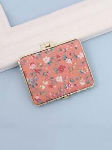 便携式折叠化妆镜，配有可爱的布套和印花图案，双面化妆镜适合家庭和旅行，非常适合美容爱好者和化妆爱好者，是送给女性、女孩、母亲、朋友和妻子的理想礼物