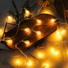 1串10/20/40/80颗LED灯，3/6/10米PVC材质，浪漫彩色灯泡装饰，可扩展，适用于帐篷装饰