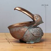 1pc Pelican Resin Statue, Entryway Decor Key Holder, Waterproof Multipurpose Storage, Suitable For Home, Living Room, Office Desk Decoration