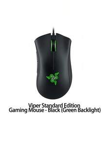 RAZER Chuột chơi game có dây DeathAdder Standard Edition Thiết kế công thái học nhẹ nhàng, công tắc cơ học, đèn RGB, theo dõi quang học có độ chính xác cao, dây dù siêu mềm màu đen - màu đen - Xem 2