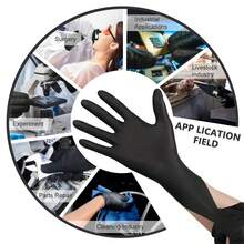 10/20/50/100PCS一次性手套，黑色丁腈无乳胶手套，洗车，家庭清洁，工作手套可用于家用产品，面部护理