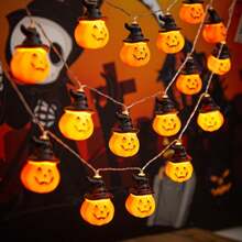 1 件 10/20 LED 万圣节小南瓜带黑帽子灯串恐怖氛围吊灯电池供电适用于家庭卧室门节日万圣节室内外派对酒吧装饰万圣节装饰灯家居装饰派对装饰万圣节装饰房间装饰万圣节花园装饰礼物仙女