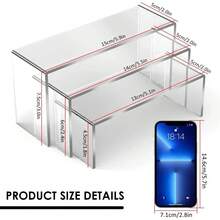 3/6/9 件装亚克力展示架，加厚矩形展示架，适用于商家活动，可用于展示纸杯蛋糕、香水等。 - 無色 - 查看 2