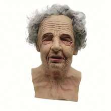 Realistic Bald Old Man Mask, Funny Costume Mask, Adult Latex Mask, Cosplay Party Masquerade Prop - Apricot - View 12
