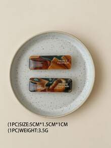 2 件/套高端新款法式复古醋酸纤维片发夹、发饰、头饰配件、椭圆形几何发夹、时尚百搭的发夹，适合日常旅行、聚会、海滩派对以及夏季、秋季和返校季节佩戴假日必备秋季发饰优雅