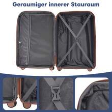 Juego de maletas de 4 piezas (14, 20, 24 y 28 pulgadas), material ABS, ruedas giratorias de 360°, cerradura TSA, asas telescópicas, equipaje de mano para viajes familiares o de negocios, color azul - Conjunto de 4 piezas - Azul - Ver 5