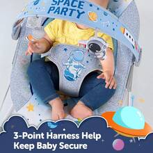 Portable Baby Bouncer For Infant,Modern Baby Bouncer Seat,Infant Bouncers With Music For Babies 0-6 Months Up To 20 Lbs Lightweight For Indoor And Outdoor As Hallowee & Christmas Gifts - 藍色 - 查看 6