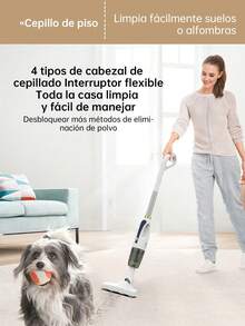 Aspiradora Inalámbrica  120W, 30 Minutos de autonomía Aspirador de Varilla con diseño antienredos, autoportante,  para Pelo de Mascotas, moqueta y Suelo de Madera Dura - Azul - Ver 5