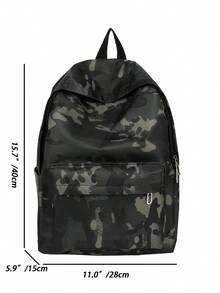 1 Stück einfarbiger modischer Rucksack, großer Kapazität Lässig Pendler Rucksack für Herren Jagdtasche - Verschiedenfarbig - Übersicht 9