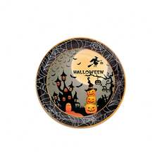 10pcs/20pcs/50pcs Halloween Disposable Paper Plate Set, Halloween Party Disposable Paper Plates, Cute Halloween 9-Inch/7-Inch Paper Plates, Paper Cups, Napkins, Suitable For Halloween Table, Halloween Party Decorations, Party Supplies - Multicolor - View 8