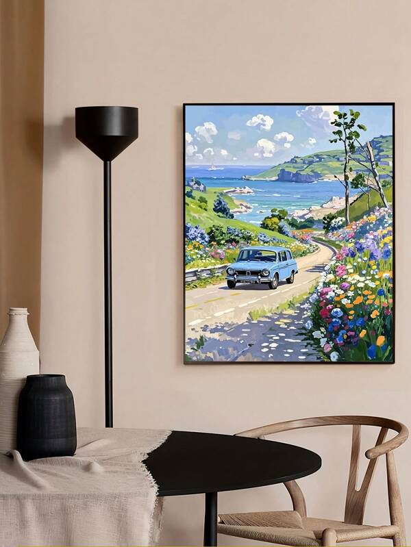 1 طقم رسم زيتي رقمي، مناسب للبالغين والمبتدئين طقم رسم على قماش DIY، لديكور المنزل لوحة منظر طبيعي، هدية مثالية ليوم الأب، يوم الأم، عيد الميلاد والأصدقاء، مناسب جدًا للتجمعات العائلية والمناسبات، مزود ب- 3 فرش وألوان أكريليك، المقاس: 40 * 50 سم - 15.75 * 19.69 بوصة - بدون إطار