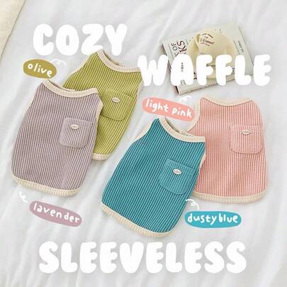 سترة كلب بلون واحد مع جيب، سترة أليف ملونة بألوان الحلوى مناسبة للكلاب الصغيرة إلى الكلاب الصغيرة، صيف