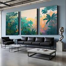 Quadro Decorativo Jungla Colorida MDF Mosaico Sala Quarto Escritório Impressão Em Hd