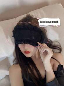 1pc Black Lace Sensual Seductive Eye Mask,School,Back To School,Travel,Travel Essentials,Home Essentials,Eye Mask,Sleep Mask - Multicolor - View 3