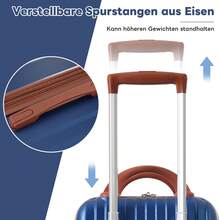 Juego de maletas de 4 piezas (14, 20, 24 y 28 pulgadas), material ABS, ruedas giratorias de 360°, cerradura TSA, asas telescópicas, equipaje de mano para viajes familiares o de negocios, color azul - Conjunto de 4 piezas - Azul - Ver 6