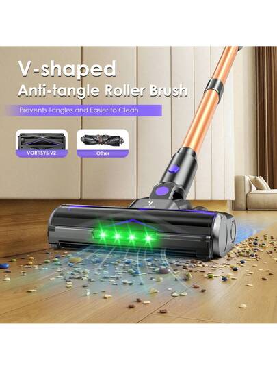 Vortisys V2 Stofzuiger Cleaner, 500W Brushless Motor, 60KPa Powerful Suction, 8*2200mAh Rechargeable Battery, Washable HEPA*4, 1.3L Dust Cup, Lightweight Cleaner Pet Hair, Floors, Tiles view 2