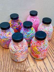 1 Jar Of Approx. 1000pcs Colorful Black And Spring Colored Hair Ties, High Elasticity Hair Ties Packaged In A Jar, Disposable Hair Elastics In Colors, Suitable For Girls' Hairstyles Accessories,Hair Accessory,Hair Accessories,Hair Accessories For Women,Fall,Travel,Hair Tools,Accessories Women,Hair Stuff,Fall,Hair,Hair Accessories,Hair Accessories For Women,Travel,Hair Accessory,Hair Accessories Women,Hair Tools,Hair Stuff,Stuff,Beauty Accessories,Gifts,Travel,Gifts For Women,Hair Stuff,Stocking Stuffers,Stocking Stuffers,Stocking Fillers,Stocking Stuffers For Women,Stocking Fillers Women, Gifts,Gifts, Stocking Fillers,Gifts For Women,Gift, Gift,Stocking Stuffers For Adults,Stocking Fillers For Adult,Hair Stuff,Women's Accessories,Stocking Stuffer,Coming-Of-Age Hair Accessory, Hair Accessories,Gift Ideas For Women,Beauty Stocking Fillers, Gifts For Women - Multicolor - View 3