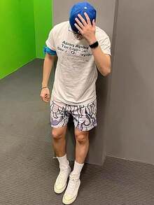 Men's Summer Casual Sports Shorts Cool Flame Pattern Sports Shorts - pink1 - View 5
